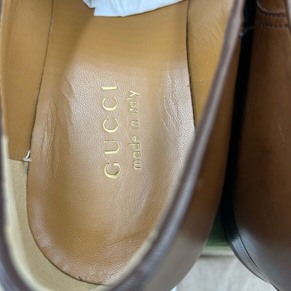 Men’s Gucci, bamboo horse bit leather loafers size 11 fits 11.5 US made in Italy - Picture 10 of 11